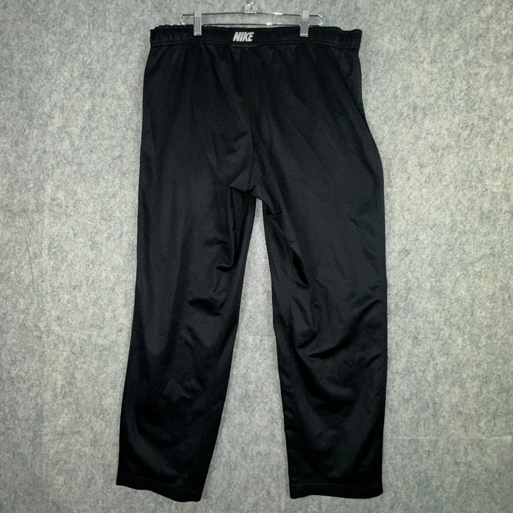 Nike Track Pants Mens L Black Grey Stripe 480238-010 Athletic Training Joggers
